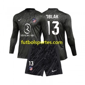 Camiseta Atlético Madrid Jan Oblak 13 Portero Niño Primera Equipación 2024/2025 Manga Larga
